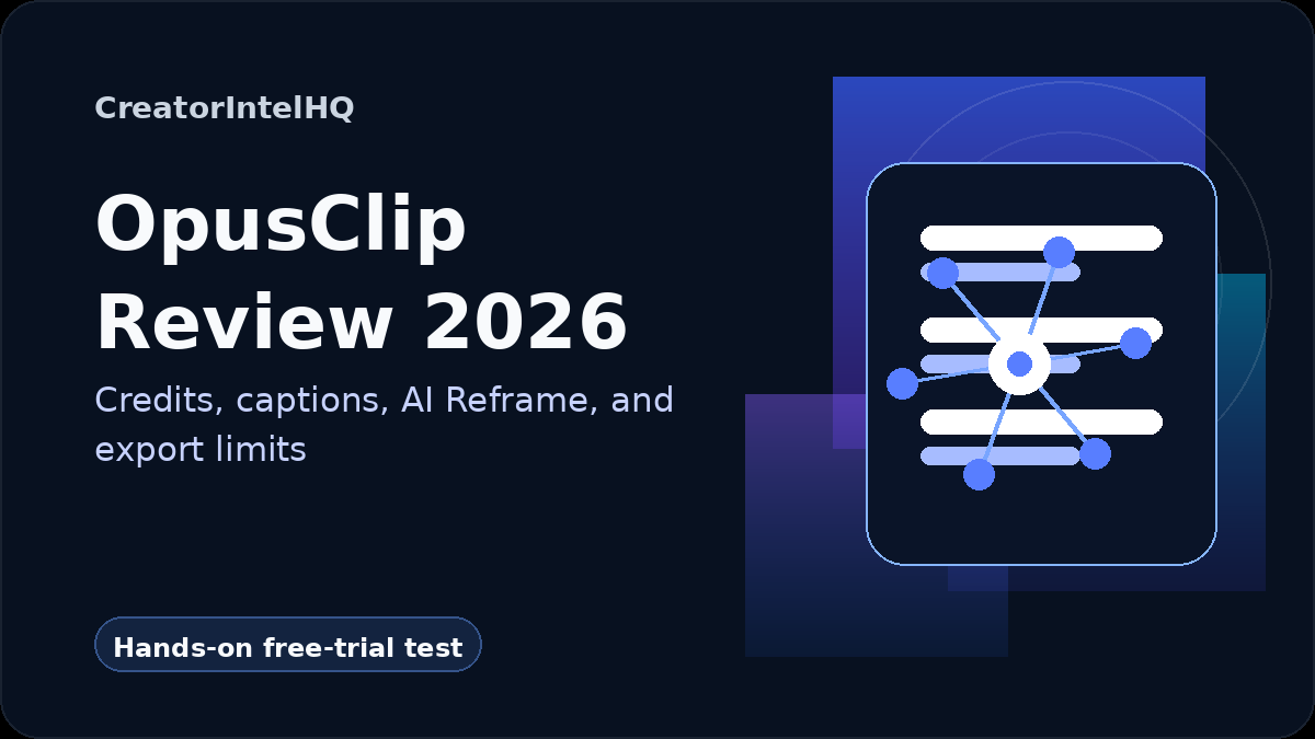 CreatorIntelHQ OpusClip review card