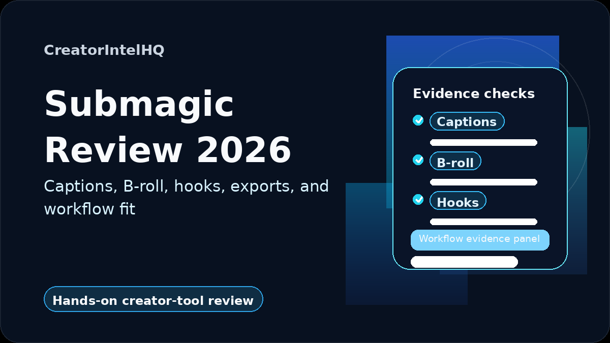 Submagic homepage hero showing AI short-form video editing positioning.