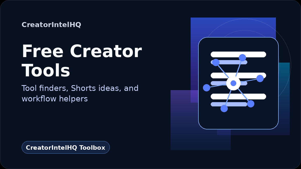 CreatorIntelHQ tools hub card